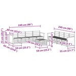 vidaXL Ensemble de canapés d'extérieur 9 pc Naturel