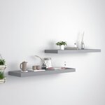 vidaXL Étagères murales flottantes 2 Pièces gris 80x23 5x3 8 cm MDF