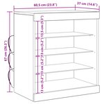 Buffet vidaXL avec lumières LED Chêne artisan 60 5x37x67 cm