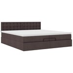 VidaXL Cadre de lit ottoman avec matelas marron foncé 200x200 cm tissu