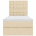 vidaXL Lit de rangement LED avec matelas Crème 90 x 200 cm Tissu