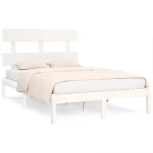 vidaXL Cadre de lit sans matelas blanc 120x190 cm bois massif