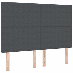 vidaXL Tête de lit LED Gris foncé 160 cm Tissu en velours côtelé