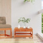vidaXL Repose-pieds de jardin Pin massif Brun Ciré 62 x 62 x 32 cm