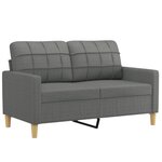 vidaXL Ensemble de canapés 3 Pièces coussins gris foncé tissu