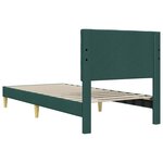 vidaXL Cadre de lit avec tête de lit Vert foncé 90 x 200 cm Tissu