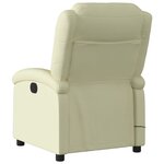 vidaXL Fauteuil de massage inclinable crème cuir véritable