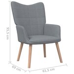 vidaXL Chaise de relaxation avec tabouret Gris clair Tissu