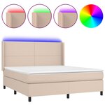vidaXL Sommier à lattes de lit matelas LED Cappuccino 180x200 cm