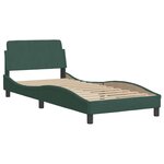 vidaXL Cadre de lit avec lumières LED vert foncé 90x200 cm velours