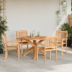 vidaXL Ensemble de salle à manger pour jardin 3 Pièces Marron