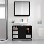 vidaXL Ensemble de mobilier de salle de bain 2 Pièces Chêne noir