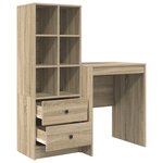 vidaXL Bureau avec rangement Chêne Sonoma Bois d'ingénierie