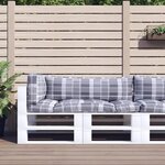 vidaXL Coussins de palette 3 Pièces carreaux gris tissu