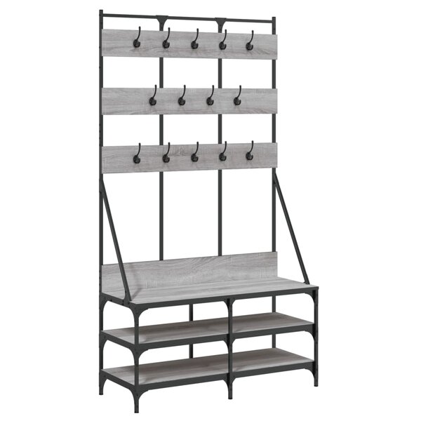 vidaXL Porte-vêtements et rangement des chaussures sonoma gris