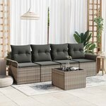 vidaXL Ensemble de canapé de jardin Manuel 5 Pièces Gris 55 x 55 x 37 cm