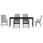 vidaXL Set de 7 Chaises de Salle à Manger Anthracite Acier