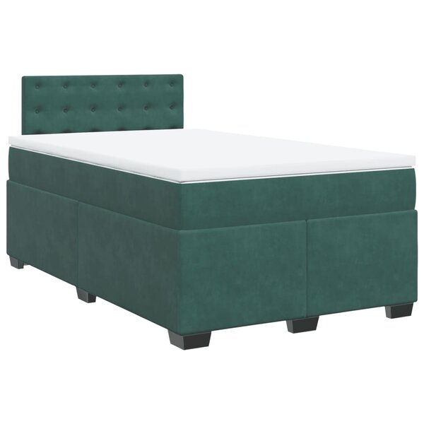 vidaXL Sommier à lattes de lit avec matelas vert foncé 120x190 cm