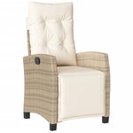 vidaXL Ensemble à manger de jardin et coussins 9 Pièces beige Poly rotin