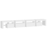 vidaXL Meuble TV avec lumières LED Blanc 260x36 5x40 cm