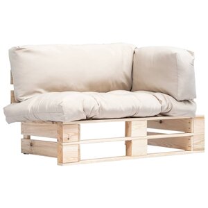 vidaXL Canapé de jardin palette avec coussins sable Pinède