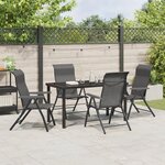vidaXL Ensemble de Dîner de Jardin 5 Pièces Gris Poly Rattan