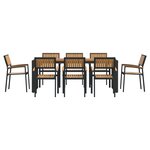 vidaXL Ensemble de salle à manger jardin 5 pièces en bois solide d'acacia et métal