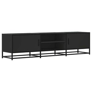 vidaXL Meuble TV noir 160x35x41 cm bois d'ingénierie et métal