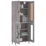 vidaXL Buffet haut Sonoma gris 69 5x34x180 cm Bois d'ingénierie
