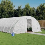 vidaXL Serre avec cadre en acier blanc 90 m² 18x5x2 3 m
