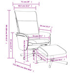 vidaXL Fauteuil inclinable avec repose-pied gris similicuir
