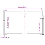 vidaXL Auvent latéral rétractable beige 140x600 cm