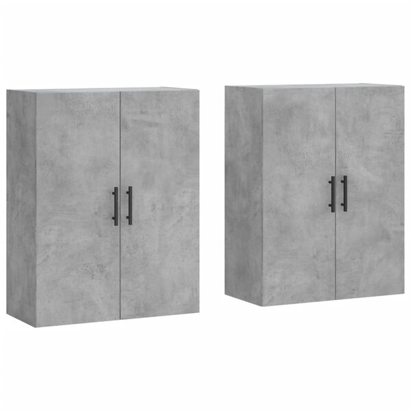 vidaXL Armoires murales 2 Pièces gris béton 69 5x34x90 cm