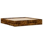 vidaXL Cadre de lit à tiroirs chêne fumé 160x200 cm bois d'ingénierie