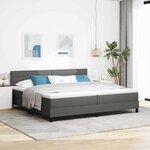 vidaXL Lit à ressorts avec matelas Gris foncé 200 x 200 cm tissu