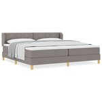 vidaXL Lit à Ressorts avec Matelas Crème 90x200 cm Tissu Taupe
