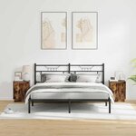 vidaXL Cabinet de chevet avec 2 Pièces Chêne fumé 39 x 34.5 x 50 cm