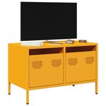 vidaXL Meuble TV jaune moutarde 68x39x43 5 cm acier laminé à froid