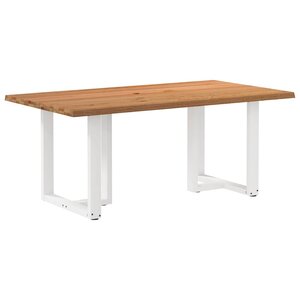 vidaXL Table à manger marron clair bois de chêne massif rectangulaire