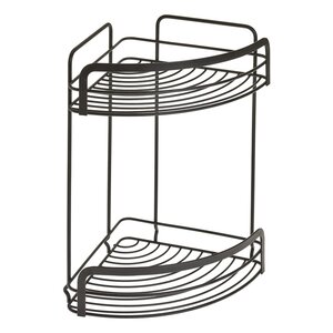 Metaltex Étagère de douche d'angle à 2 niveaux Noir