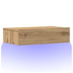 vidaXL Table de chevet chêne artisanal 60x35 cm bois d’ingénierie