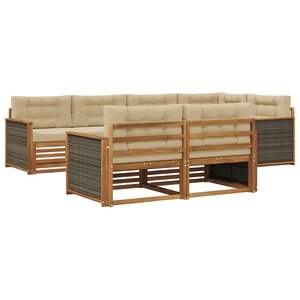 vidaXL Ensemble de canapés d'extérieur 7 pc Naturel et Beige