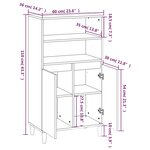 vidaXL Buffet haut Blanc 60x36x110 cm Bois d'ingénierie