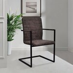 vidaXL Chaises à manger cantilever lot de 2 marron similicuir