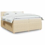vidaXL Sommier à lattes de lit avec matelas Crème 200x200 cm Tissu
