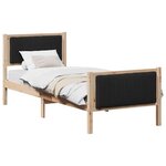 vidaXL Cadre de lit Marron et noir 75 x 190 cm Bois massif en pin