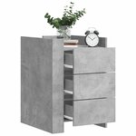 vidaXL Table de chevet gris béton 45x50x65 cm bois d'ingénierie