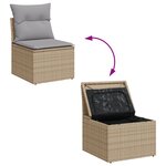 vidaXL Ensemble de Canapé de Jardin 11 Pièces avec Coussins Beige Poly Rattan Acacia