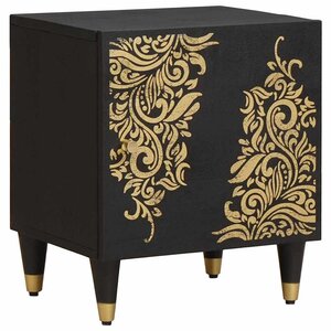 vidaXL Cabinet de chevet avec porte Noir 40 x 33 x 46 cm