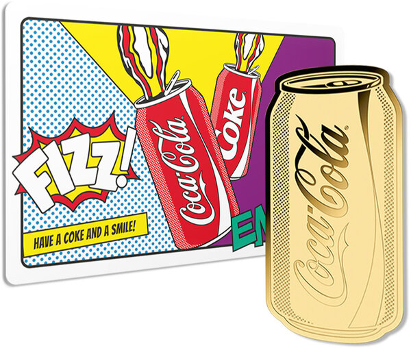 Monnaie COCA-COLA Pop-art Can 1/1000 Oz Medaille Or (PRÉCOMMANDE)